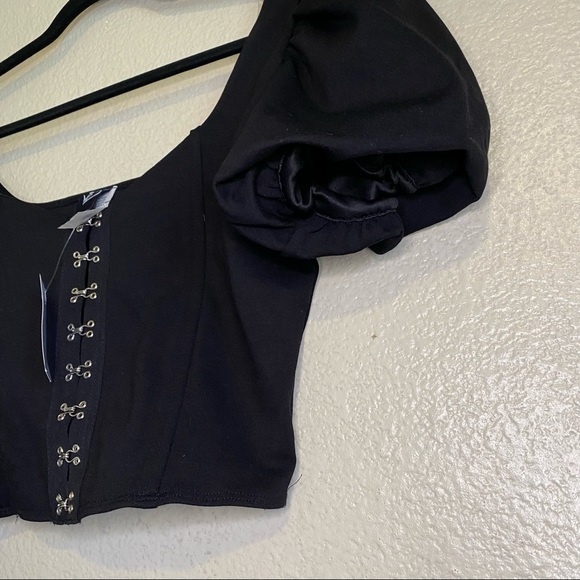 NWT Windsor Black Up a Notch Hook and Eye Corset Cropped Top size large 🖤 - Picture 10 of 14